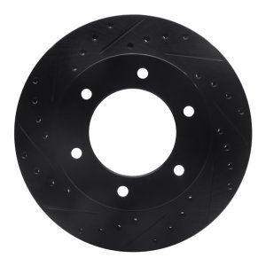 Honda Passport Brake Rotor (1) - Front Left - R1 Concepts - Drilled & Slotted - Black - `01-`04